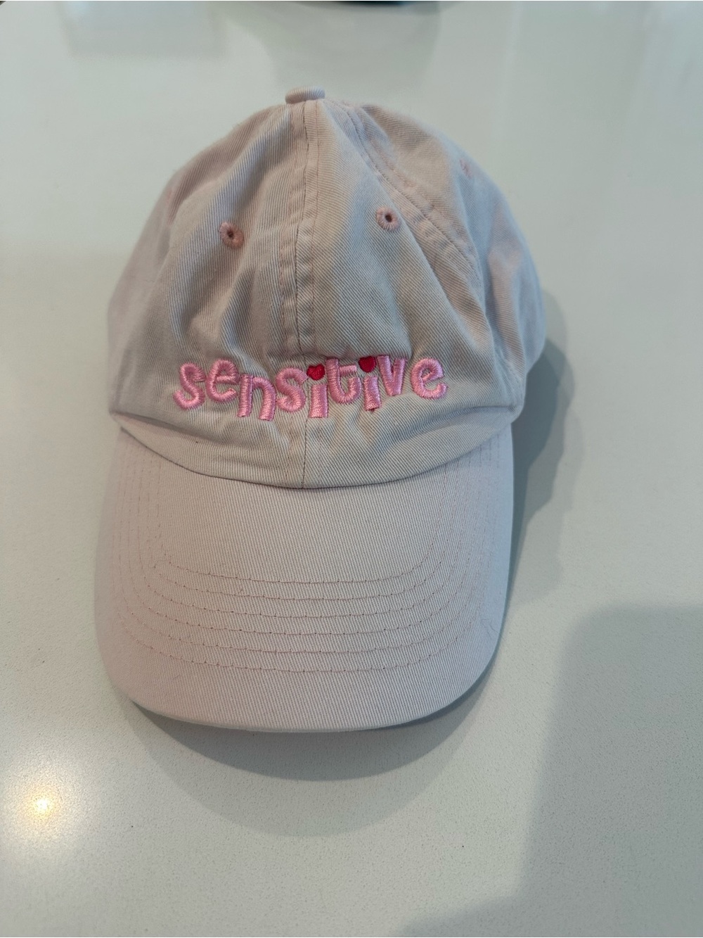 Lilisimsie Merch Sensitive Embroidered Light Pink Baseball Cap